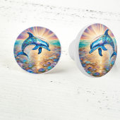 Bouton De Porte En Céramique Dauphin brillant