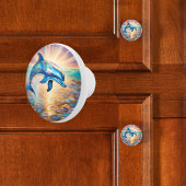 Bouton De Porte En Céramique Dauphin brillant