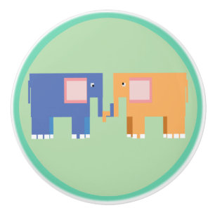 Bouton De Porte En Céramique De mignons amis d'éléphants