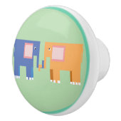 Bouton De Porte En Céramique De mignons amis d'éléphants (Droite)
