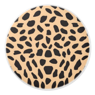 Bouton De Porte En Céramique Décor de guépard de peau