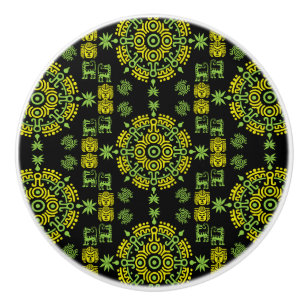 Bouton De Porte En Céramique Décor d'origine artistique aztèque mexicaine