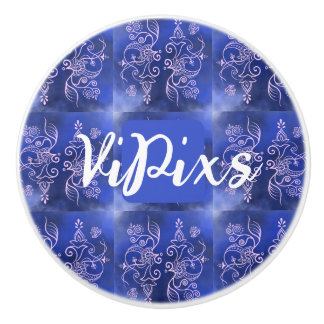 Bouton De Porte En Céramique Décor personnel en céramique bleu/violet
