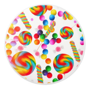 Bouton De Porte En Céramique Décoration de maison Sucettes sucrées Candy arc-en