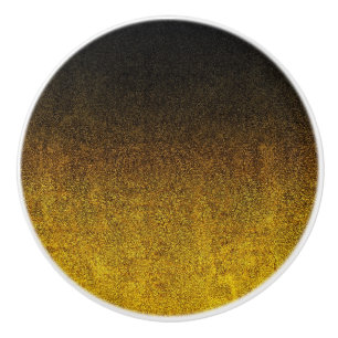 Bouton De Porte En Céramique Dégradé de Parties scintillant jaune et noire