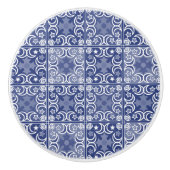 Bouton De Porte En Céramique Delft tile ethnic national Dutch pattern   (Devant)