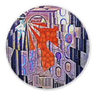 Bouton De Porte En Céramique Demain's Way Aujourd'hui Retro Future Art