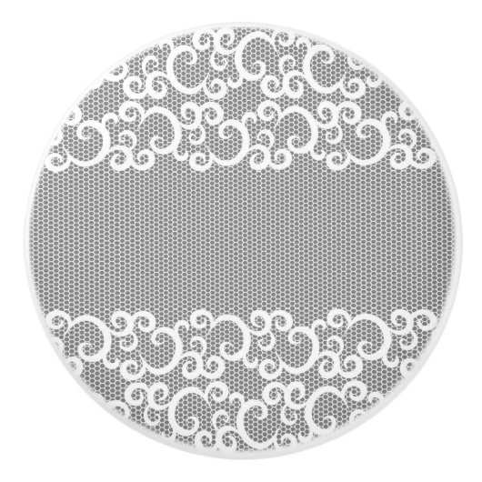 Bouton De Porte En Céramique Dentelle 1 (Devant)