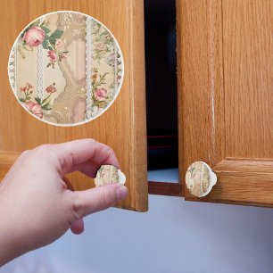Bouton De Porte En Céramique Dentelle à travers les roses
