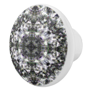 Bouton De Porte En Céramique Dentelle argentée
