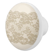 Bouton De Porte En Céramique Dentelle beige (Droite)