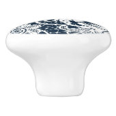 Bouton De Porte En Céramique Dentelle blanche 2 (Côté)