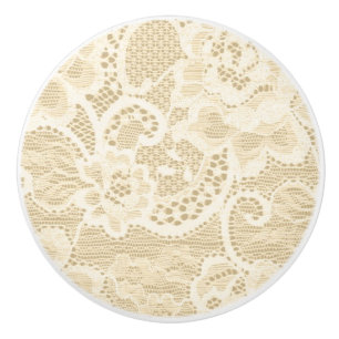 Bouton De Porte En Céramique Dentelle de crème dentelle florale Lingerie Dresse