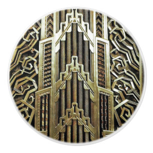 Bouton De Porte En Céramique Design Art nouveau métallique, vintage, élégant