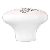 Bouton De Porte En Céramique Design d'art d'éléphants tribaux (Côté)