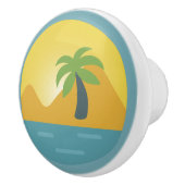 Bouton De Porte En Céramique Design de vie côtière, Palmiers (Droite)