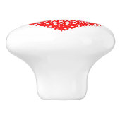 Bouton De Porte En Céramique Design graphique de coeur rouge (Côté)