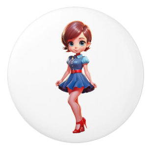 Bouton De Porte En Céramique Designer DOOR KNOW -Miss Cutie Pie