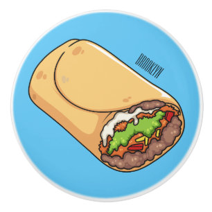 Bouton De Porte En Céramique dessin animé de Burrito