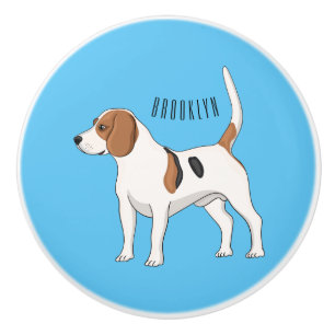 Bouton De Porte En Céramique dessin animé de chien beagle