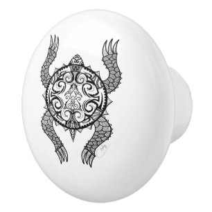 Bouton De Porte En Céramique Dessin de tortue