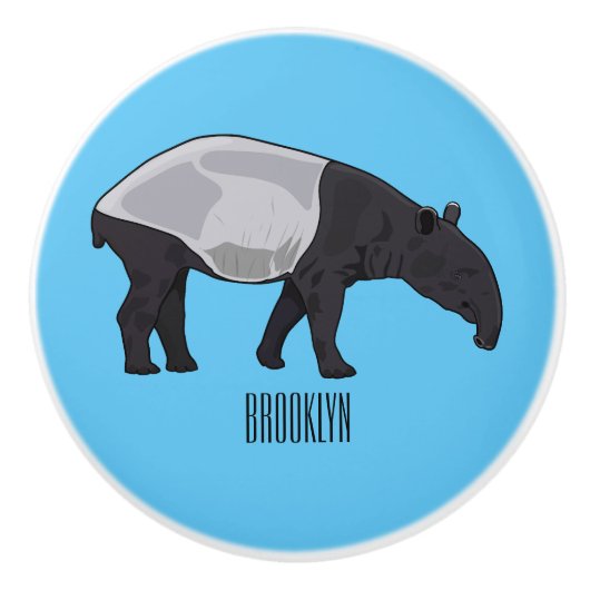 Bouton De Porte En Céramique Dessin sur Tapir (Devant)