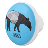 Bouton De Porte En Céramique Dessin sur Tapir (Droite)