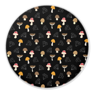 Bouton De Porte En Céramique Diamants Blancs Forme Types de Champignons Champig
