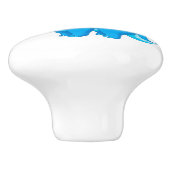 Bouton De Porte En Céramique Dinosaure mignon de bébé bleu (Côté)