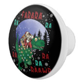 Bouton De Porte En Céramique Dinosaure Santa Claus (Droite)