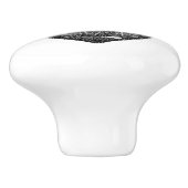 Bouton De Porte En Céramique Distressed Black Heart Pawprint Ceramic Knob (Côté)