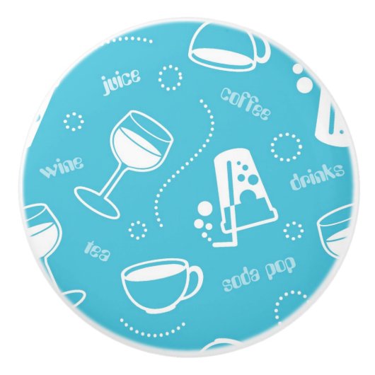 Bouton De Porte En Céramique Diverses boissons (Devant)