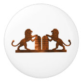 Bouton De Porte En Céramique Dix commandements et lions (Devant)