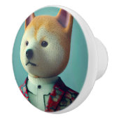Bouton De Porte En Céramique Dog in a suit (Droite)