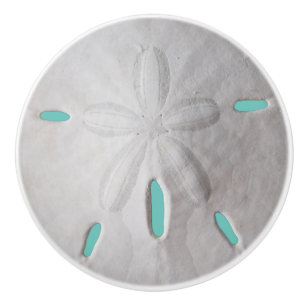 Bouton De Porte En Céramique Dollar de sable océan plage été turquoise blanc co