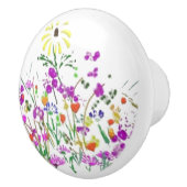 Bouton De Porte En Céramique Doodle fleur sauvage (Droite)