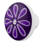 Bouton De Porte En Céramique Doodle mignon à fleurs violettes (Droite)