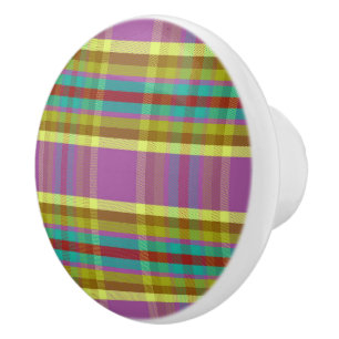 Bouton De Porte En Céramique Dopamine Plaid DH