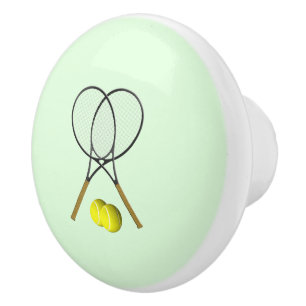 Bouton De Porte En Céramique Doubles de tennis Green