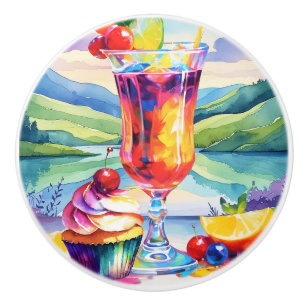 BOUTON DE PORTE EN CÉRAMIQUE DOUCES FRIANDISES D'ÉTÉ
