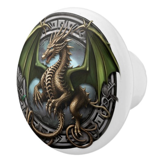 Bouton De Porte En Céramique Dragon celtique (Droite)