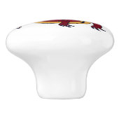 Bouton De Porte En Céramique Dragon rouge volant (Côté)