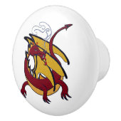 Bouton De Porte En Céramique Dragon rouge volant (Droite)