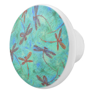 Bouton De Porte En Céramique Dragonfly Dance Ceramic Knob