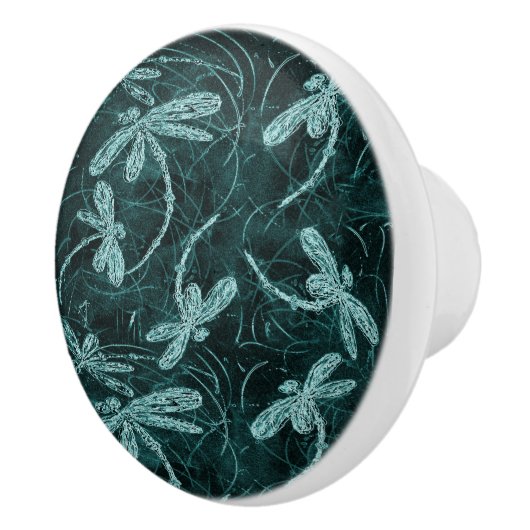 Bouton De Porte En Céramique Dragonfly Disco Midnight Blue (Droite)