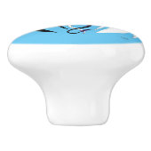 Bouton De Porte En Céramique Dragons Love Heart Blue (Côté)