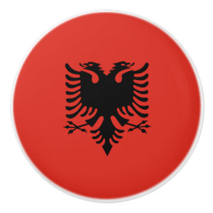 Bouton De Porte En Céramique Drapeau albanais