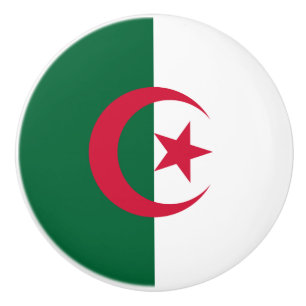 Bouton De Porte En Céramique Drapeau algérien patriotique