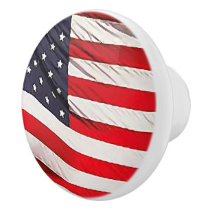 Bouton De Porte En Céramique Drapeau américain patriotique