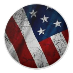Bouton De Porte En Céramique Drapeau américain patriotique déchiré Grunge